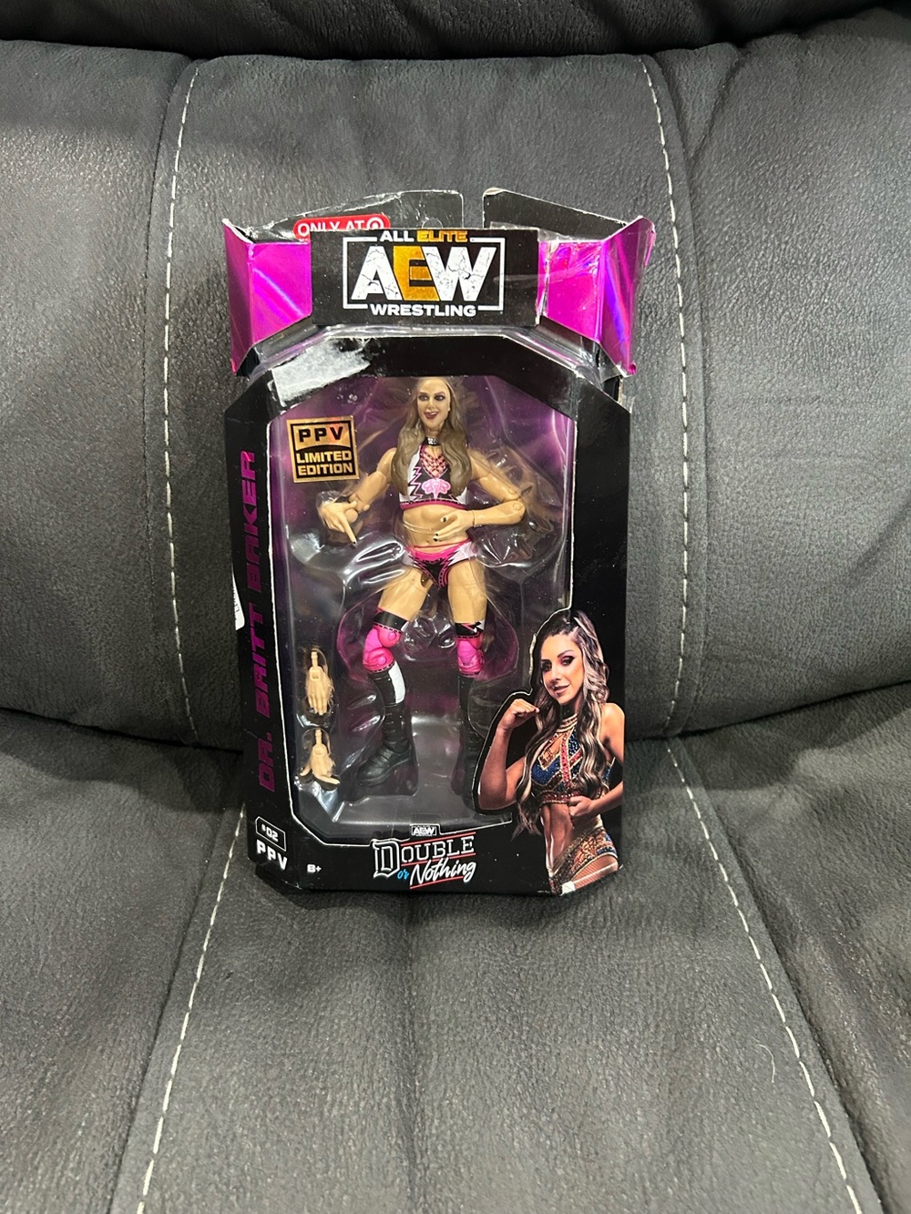 💚2 FOR 25 LISTING SALE💚AEW Britt Baker-Target excl;DON ppv!*DAMAGED pkg &NO BELT